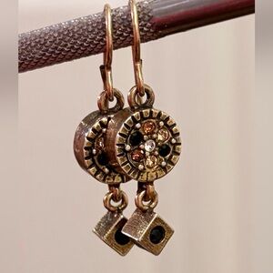 Patricia Locke Dangle Earrings Gold Tone Colorful
Crystals